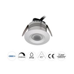 Carpus LED inbouwspot  3 Watt - inclusief 5 meter snoer