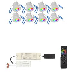 Monno RGB  led inbouwspot – set van 8