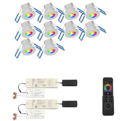 Monno RGB  led inbouwspot – set van 10