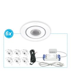 Witte LED inbouwspots set van 6