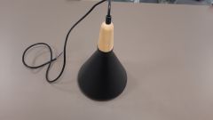 Hanglamp Modern Zwart Rond met Hout Valott Olen