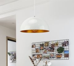 Hanglamp Wit met Gouden Binnenkant 60 cm - Scaldare Lucano